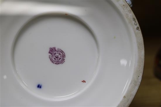 Richard Sebright for Royal Worcester. A fruit painted two handled cup height 15.5cm